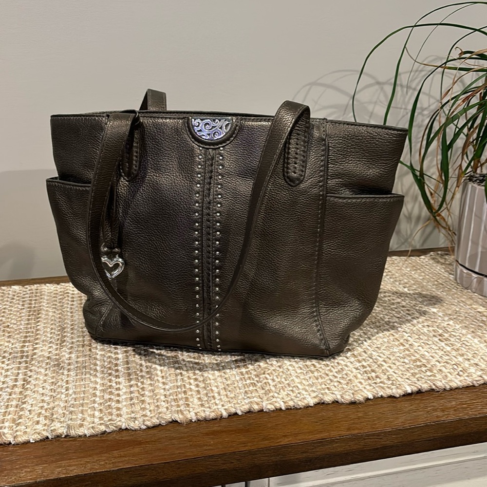 Brighton bronze leather tote bag in good condition.